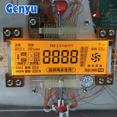 Un bon prix. 5.0V 4 Ditig HTN Affichage LCD segmenté Couleur rétroéclairée RVB utilisée dans le purificateur d'air en ligne