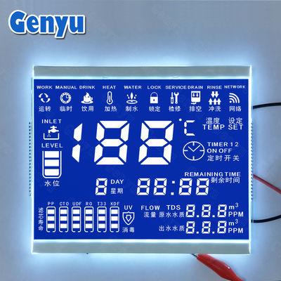 Un bon prix. Panneau d'écran LCD personnalisé HTN bleu segmenté de 8 pouces pour distributeur d'eau en ligne