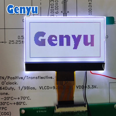 Un bon prix. 2.42 pouces 128x64 Affichage LCD transflectif Écran rétroéclairage blanc 24PIN FPC Connecteur en ligne